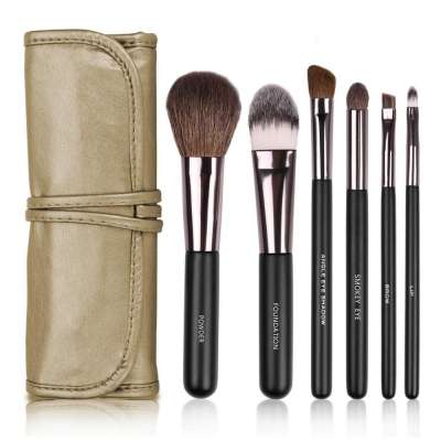 6pcs Custom Logo Wholesale Make Up Foundation Animal Professional Goat Hair Makeup Brush Set